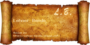 Lehner Bende névjegykártya